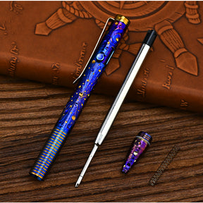 Hand Carved Titanium Alloy Tactical Pen EDC Star Sky Limited Edition Metal Signature Pen for Tactical Use