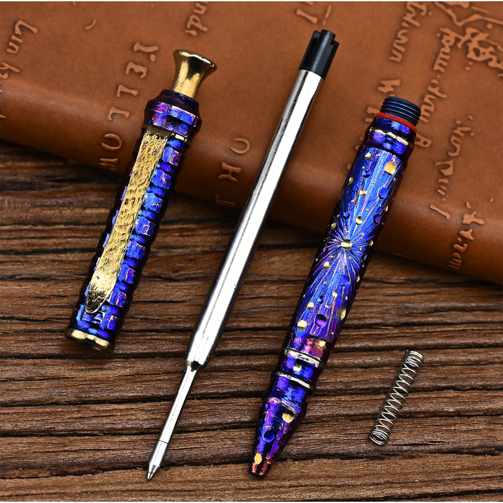 Titanium Alloy Tactical Pen Hand Carved Star Sky Limited Edition Metal Signature Neutral Outdoor Stationery EDC