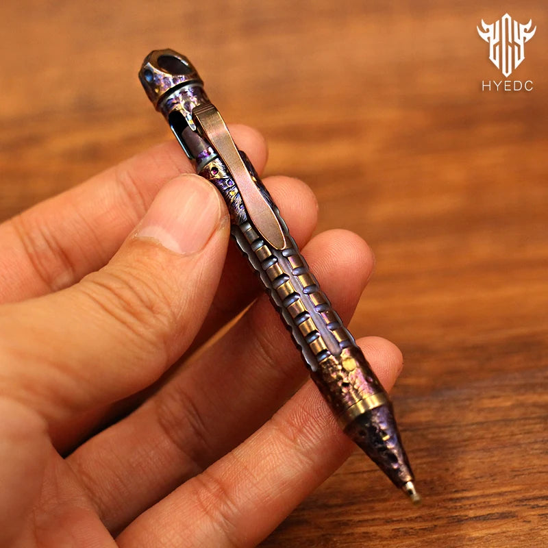 Titanium Alloy Tactical Pen Hand Carved Star Sky EDC Limited Edition Metal Signature Neutral Pen