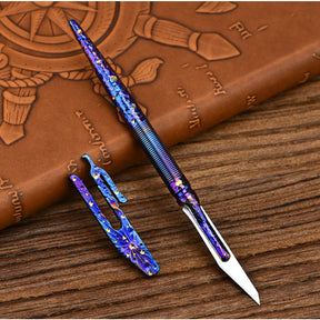 Titanium Hand Starry Sky TextureTitanium Alloy Art Knife Keychain Portable Disassembly Tool EDC