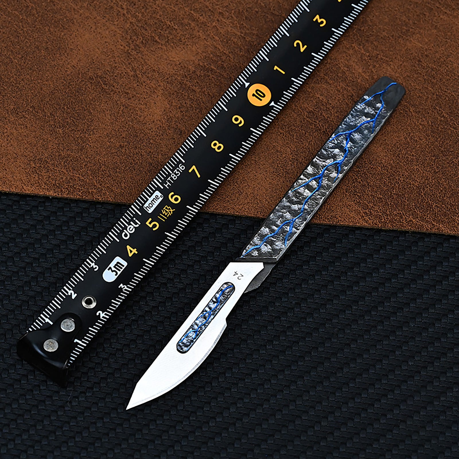 Hand Carving Rock Texture Titanium Alloy Camping Knife Sharp Folding Keychain Gift Carry-on Safe Sharp Folding Knife EDC