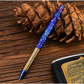 Titanium Alloy Tactical Pen Hand Carved Star Sky Limited Edition Metal Signature Pen EDC
