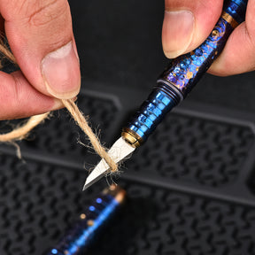 HCYEDC Titanium Alloy Tactical Pen Hand Carved Star Sky Limited Edition Tungsten Pen Tactical Pen with Tungsten Steel Glass Breaker Tip Self-DefenceDecompression Metal Signature Neutral Pen EDC