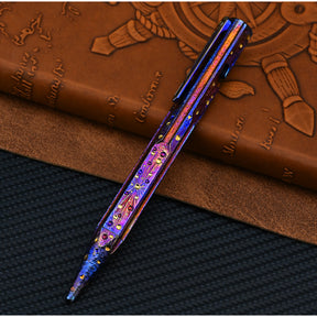 Star Sky Hand CarvedTitanium Alloy Bolt Type Tactical Pen Camping Multi-functional Self-defense Break Windows Pen Signature Pen