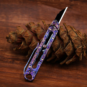 Star Sky Titanium Multifunctional Alloy Push Knife Multifunctional Pocket Cutter Paper Knife can Replace Blade Art Knife Wallpap