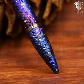 Star Sky Titanium Alloy Tactical Pen Hand Carved  Pen Limited Edition Metal Signature Neutral Pen  EDC