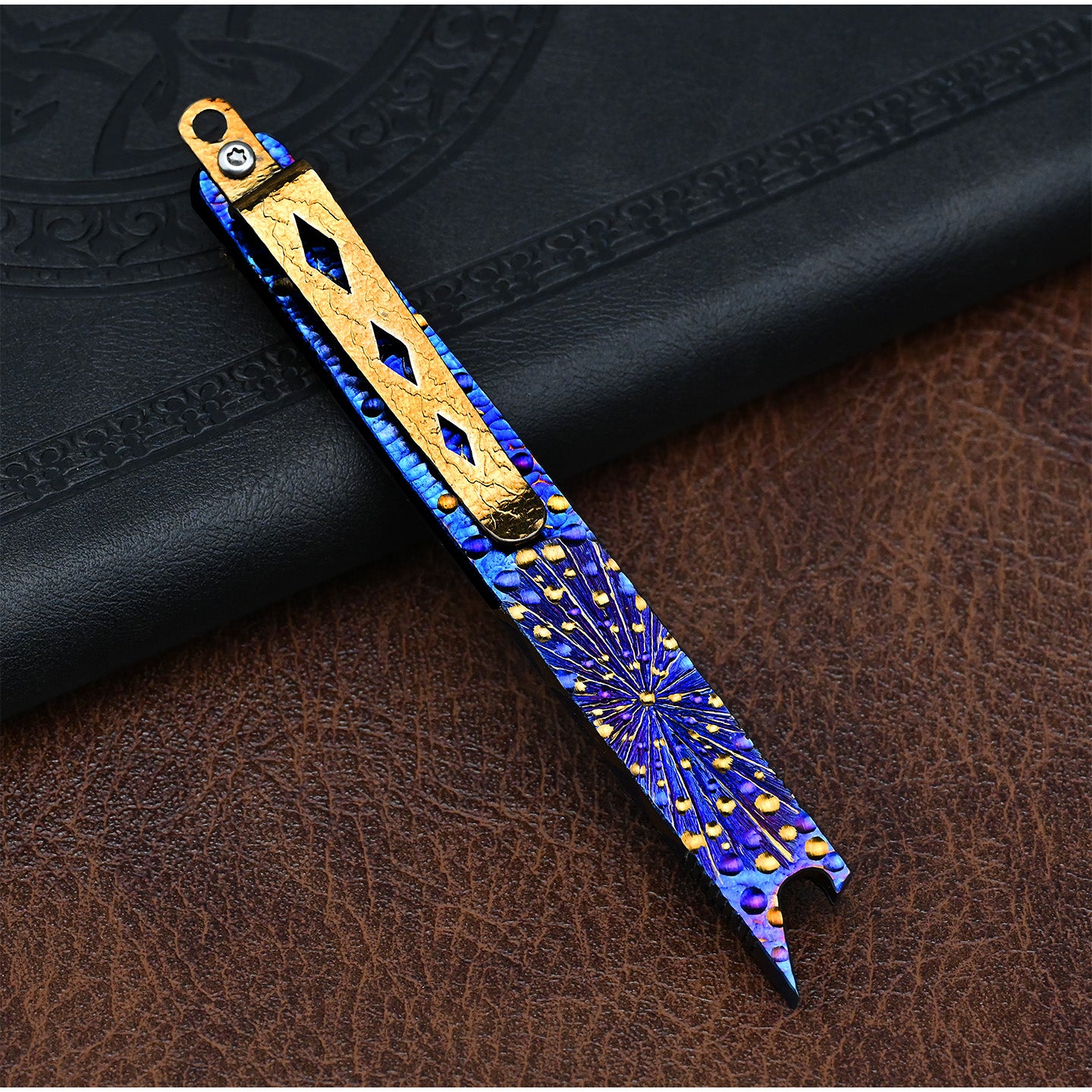 Star Sky Titanium Alloy Push Knife Replaceable Blade Art Knife Multifunctional Pocket Cutter Paper Wallpaper Cutting Tool