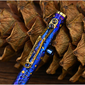 Hand Carved Titanium Alloy Tactical Pen - Star Sky Limited Edition Decompression Tungsten Metal Signature Neutral EDC Pen