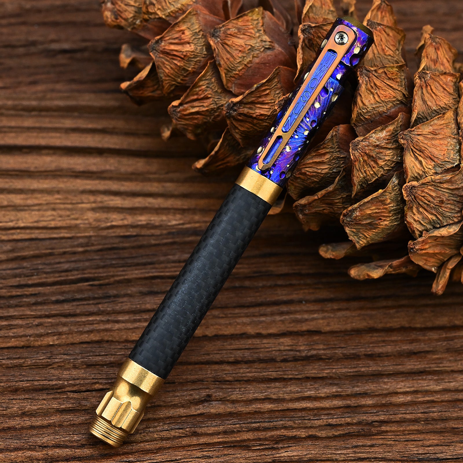 Star Sky Hand Carved Titanium Alloy Tactical Pen - Limited Edition EDC Metal Signature Neutral Outdoor Stationery