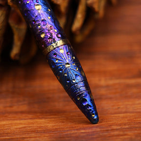 HCYEDC Star Sky Titanium Alloy Tactical Pen Hand Carved  Tactical Bolt Action Pen Limited Edition Metal Signature Neutral Pen EDC