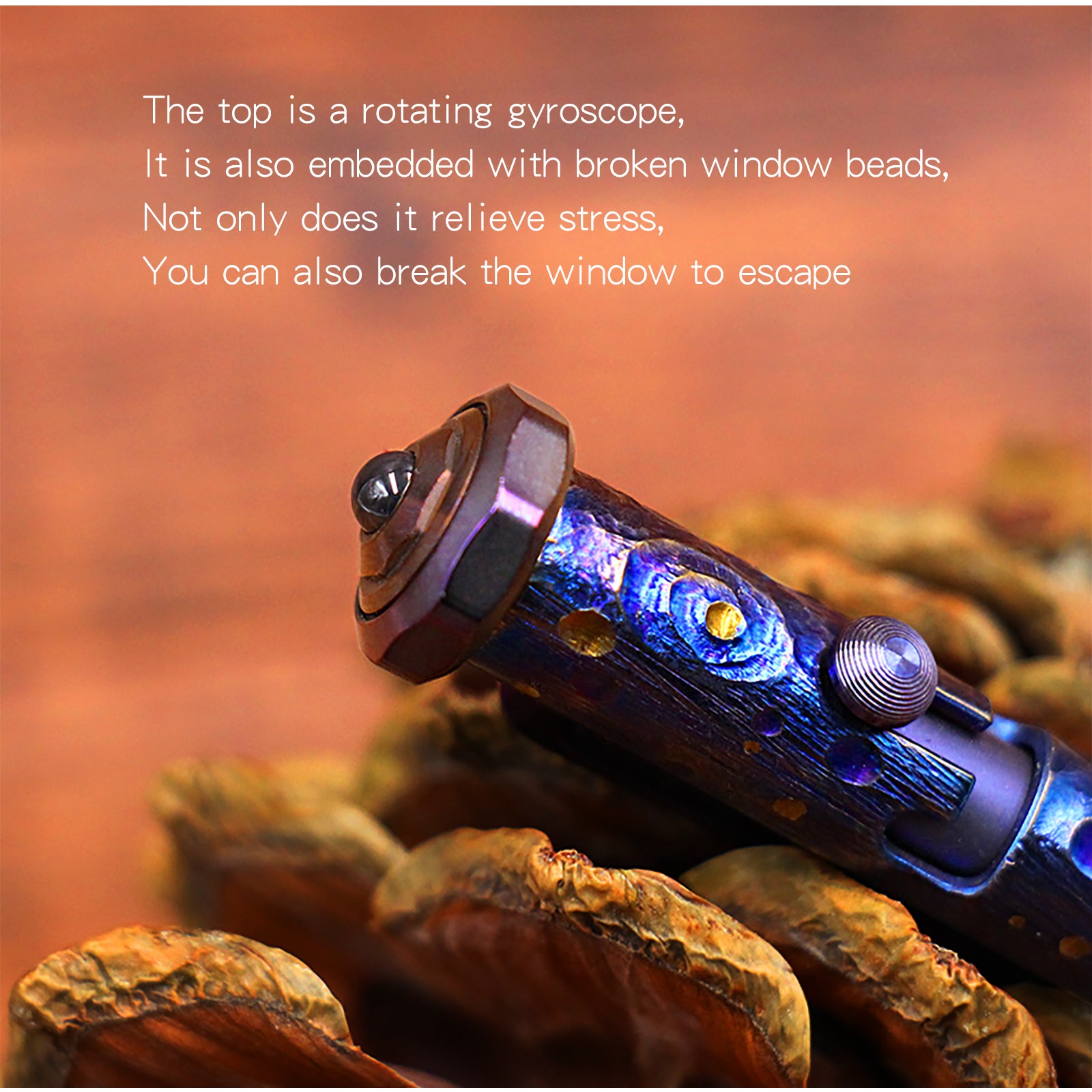 HCYEDC Star Sky Hand Titanium Tactical Bolt Action Pen Limited Edition Decompression Signature Neutral Design for Writing Tactical Defense Emergency Defense Escape Rotating Gyroscope Decompression Pen