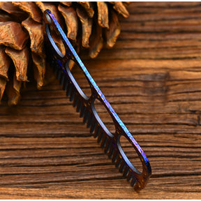 Star Sky Limited Titanium Handleless Comb for Men Women Anti-Static Pocket Comb for Hair & Beard Outdoor Camping Hiking EDC