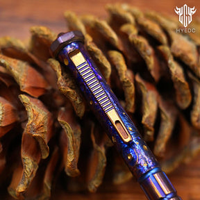 Star Sky Hand Carving Titanium alloy Automatic Pencil Signature Pen refill Writing Pen Gun-bolt Pen Multifunctional Tactical EDC