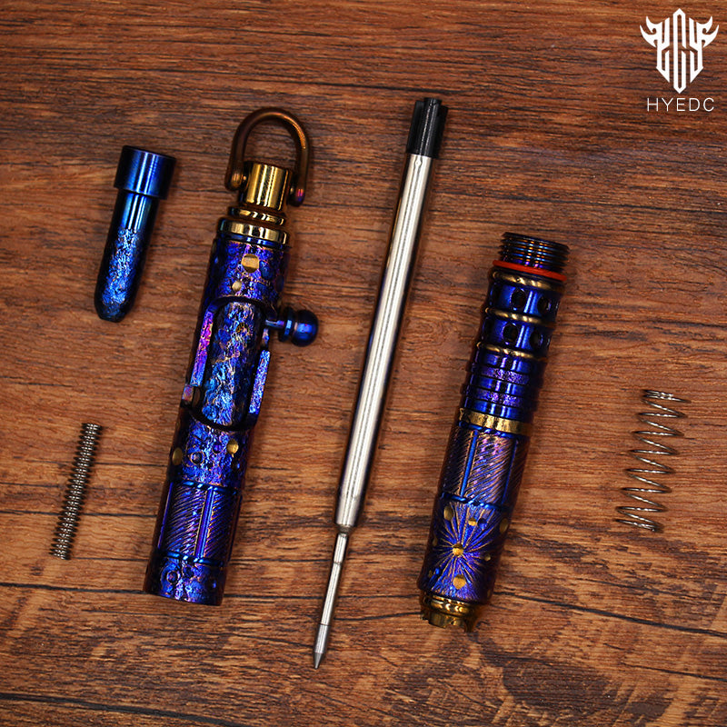 Titanium Alloy Tactical Pen Hand Carved Star Sky Limited Edition Metal Signature Neutral Pen EDC