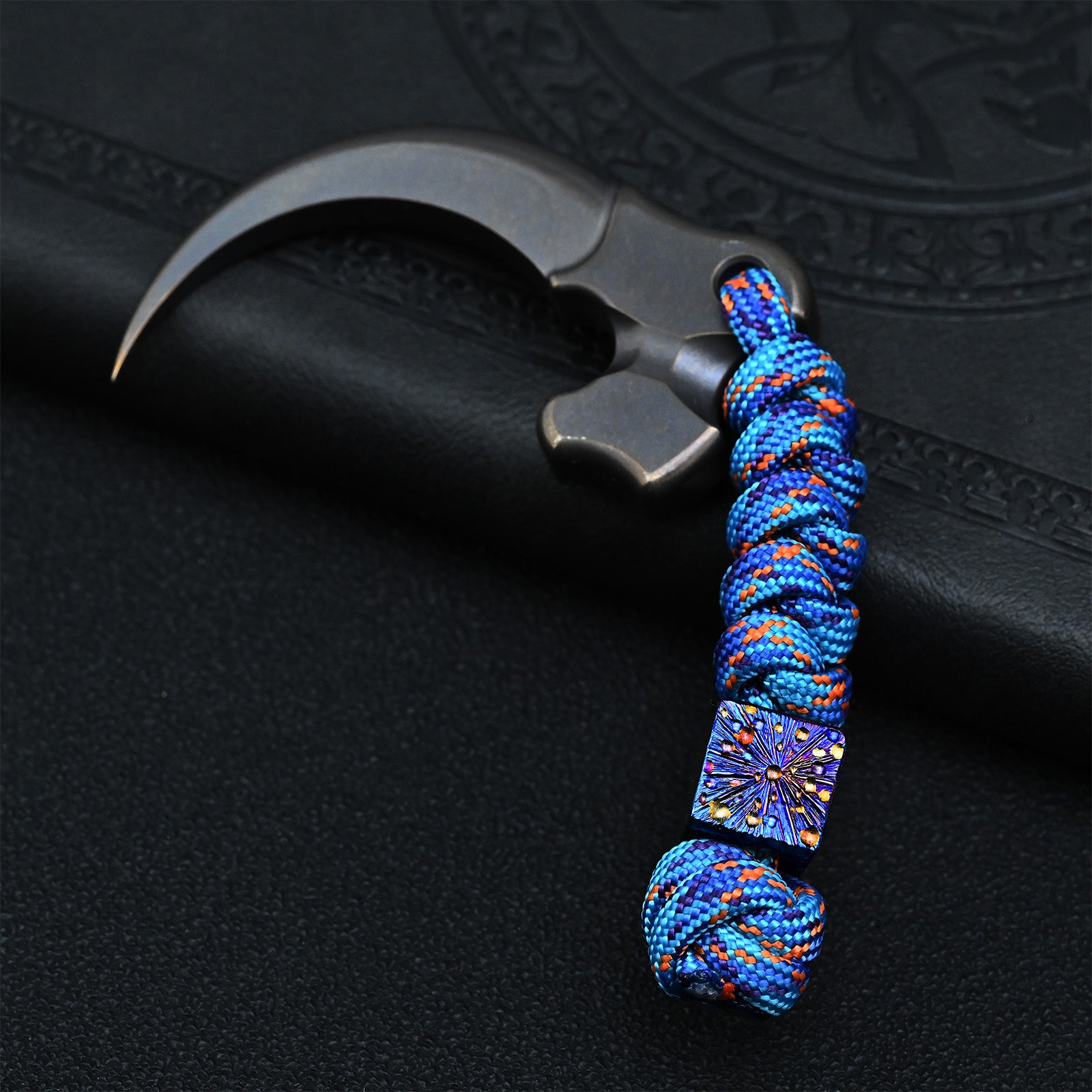 Star Sky Limited Titanium Alloy Knife Beads Umbrella Pendant Rope Knife Pendant Outdoor Camping Gadget Bracelet EDC