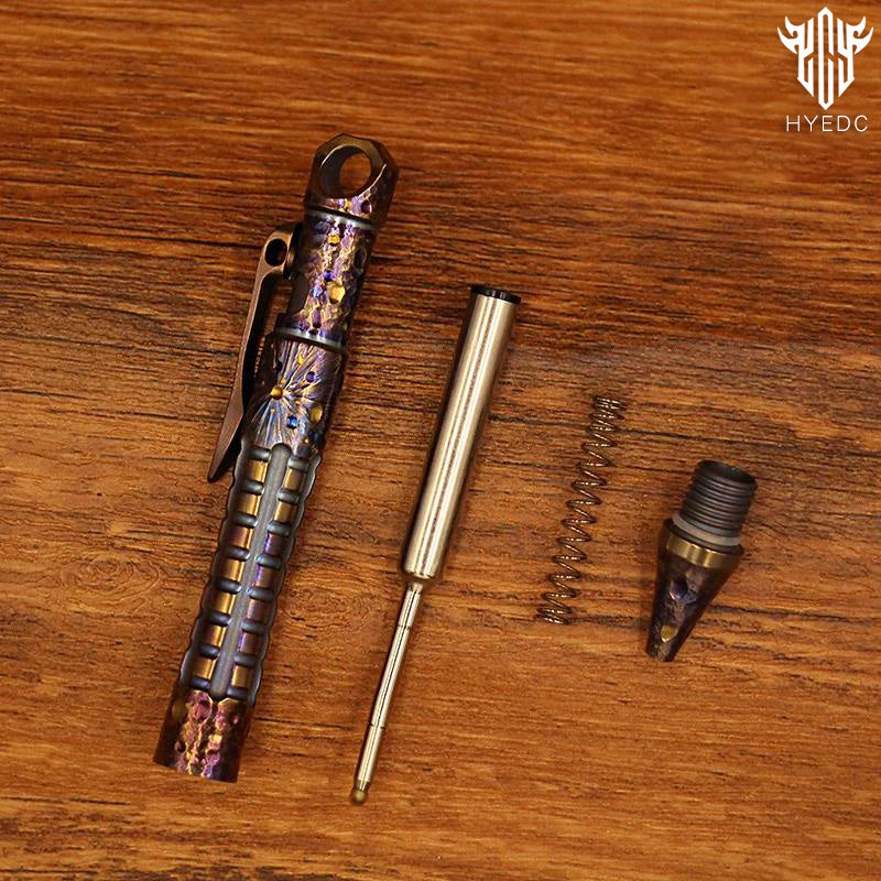 Titanium Alloy Tactical Pen Hand Carved Star Sky EDC Limited Edition Metal Signature Neutral Pen