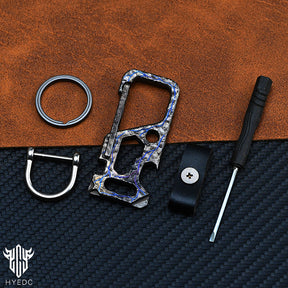 Limited Edition Stone Pattern Titanium Alloy Key Chain Multi-Function Car Bottle Opener Men's Pendant EDC Accessory