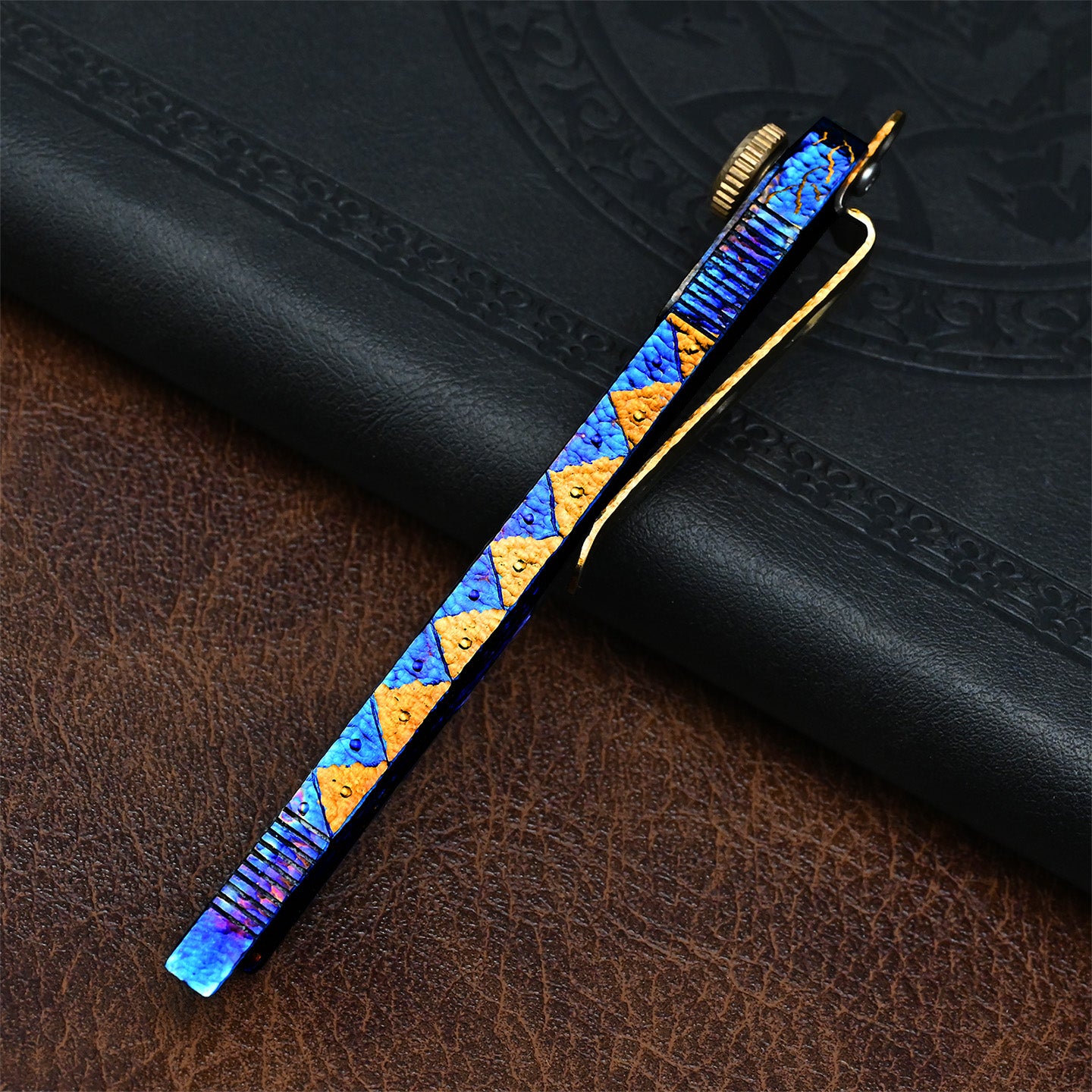 Star Sky Titanium Alloy Push Knife Replaceable Blade Art Knife Multifunctional Pocket Cutter Paper Wallpaper Cutting Tool