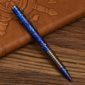 Hand Carved Titanium Alloy Tactical Pen - Star Sky Limited Edition Decompression Tungsten Metal Signature Neutral EDC Pen