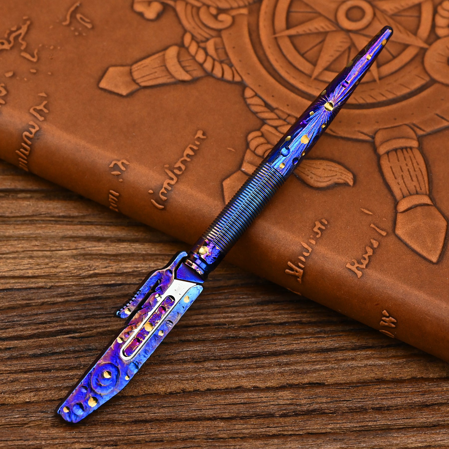 Titanium Hand Starry Sky TextureTitanium Alloy Art Knife Keychain Portable Disassembly Tool EDC