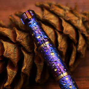 HCYEDC Star Sky Titanium Alloy Tactical Pen Hand Carved  Tactical Bolt Action Pen Limited Edition Metal Signature Neutral Pen EDC