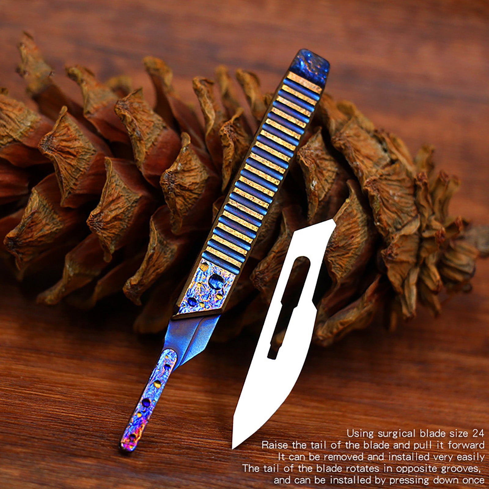 Star Sky Hand Carved Titanium Alloy Camping Knife Sharp Folding EDC Keychain Gift Carry-on Safe Sharp Folding Knife