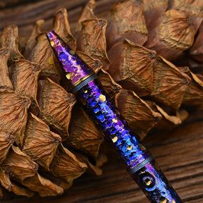 HCYEDC Star Sky Limited Edition Titanium Alloy Tactical Pen Hand Carved Rotary Gyro Multifunctional Self-defense Broken WindowPen Tactical Bolt Action Pen
