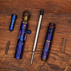 Titanium Alloy Tactical Pen Hand Carved Star Sky Limited Edition Metal Signature Neutral Pen EDC