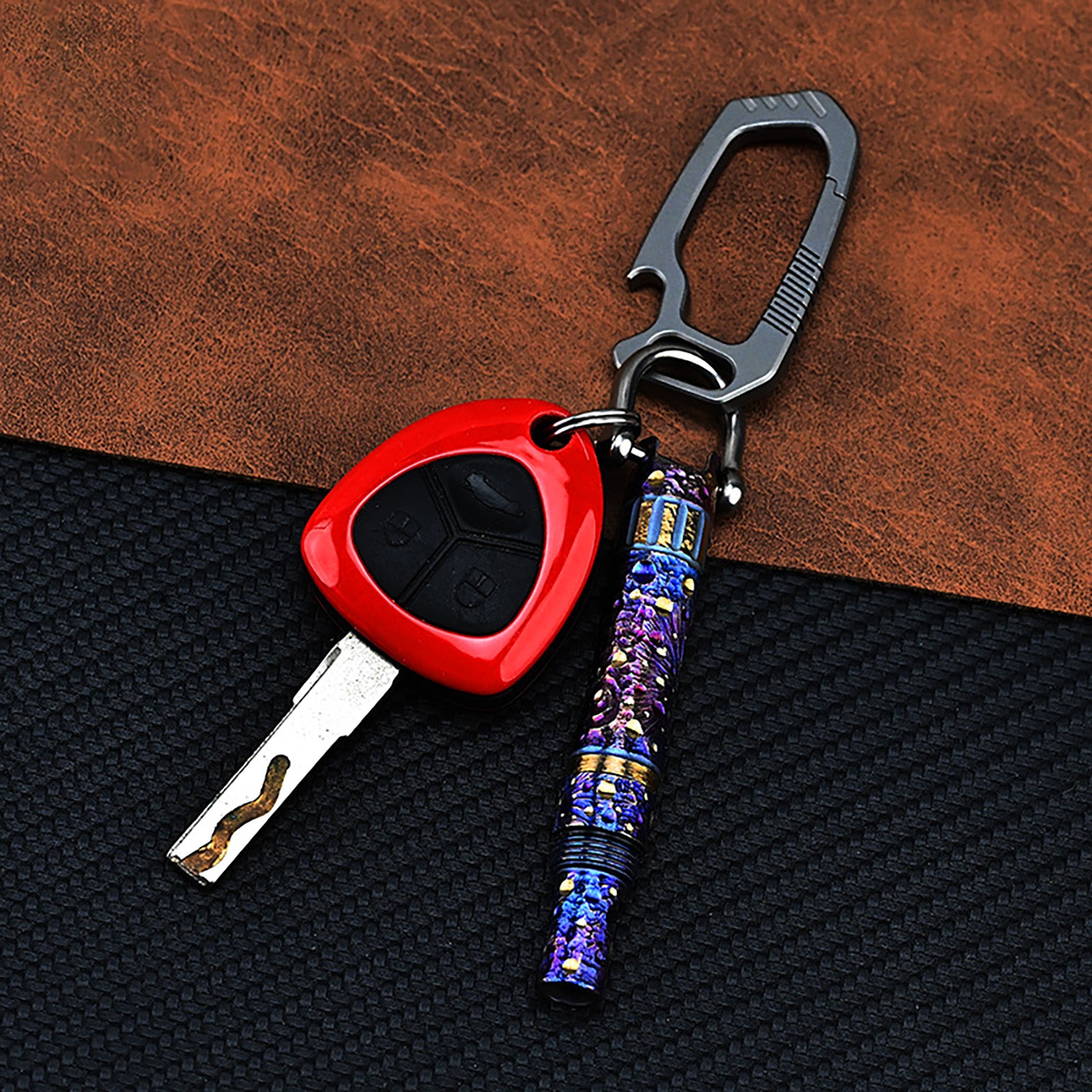 Star Sky Limited Titanium Alloy Multifunctional Whistle Pen Outdoor Pen 2-in-1 Survival EDC Tools with Necklace Gift