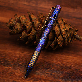Titanium Alloy Tactical Pen Hand Carved Star Sky Limited Edition Tungsten Pen Decompression EDC Metal Signature Neutral Pen