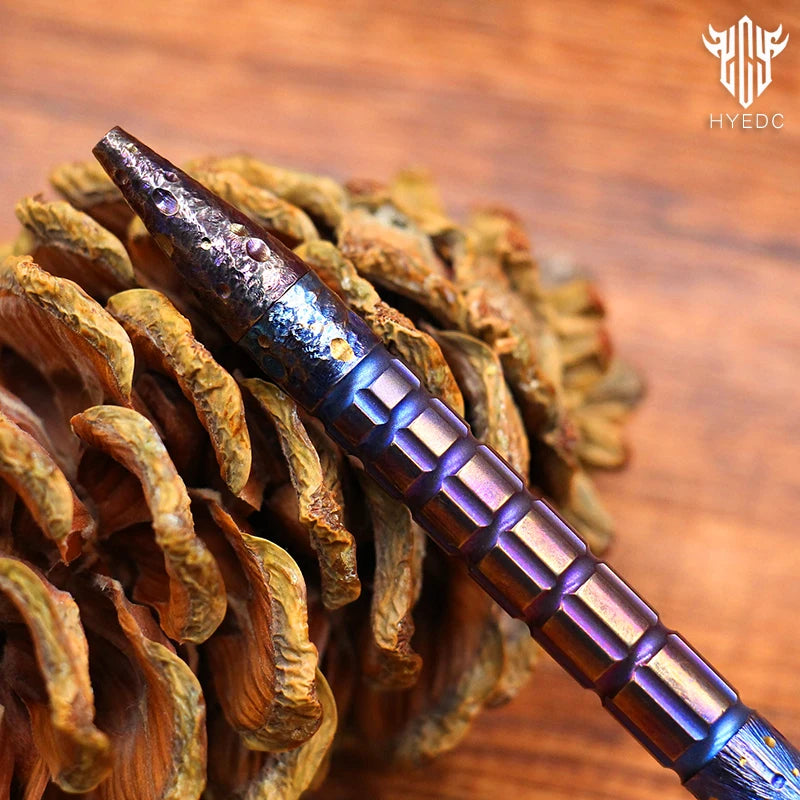 Star Sky Hand Carving Titanium alloy Automatic Pencil Signature Pen refill Writing Pen Gun-bolt Pen Multifunctional Tactical EDC