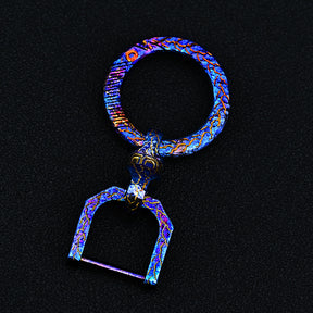 Hand CarvingTitanium Alloy Ring Anti-Lost360 Degree Rotating Key Chain Universal Joint Accessories Car Key Circle Waist