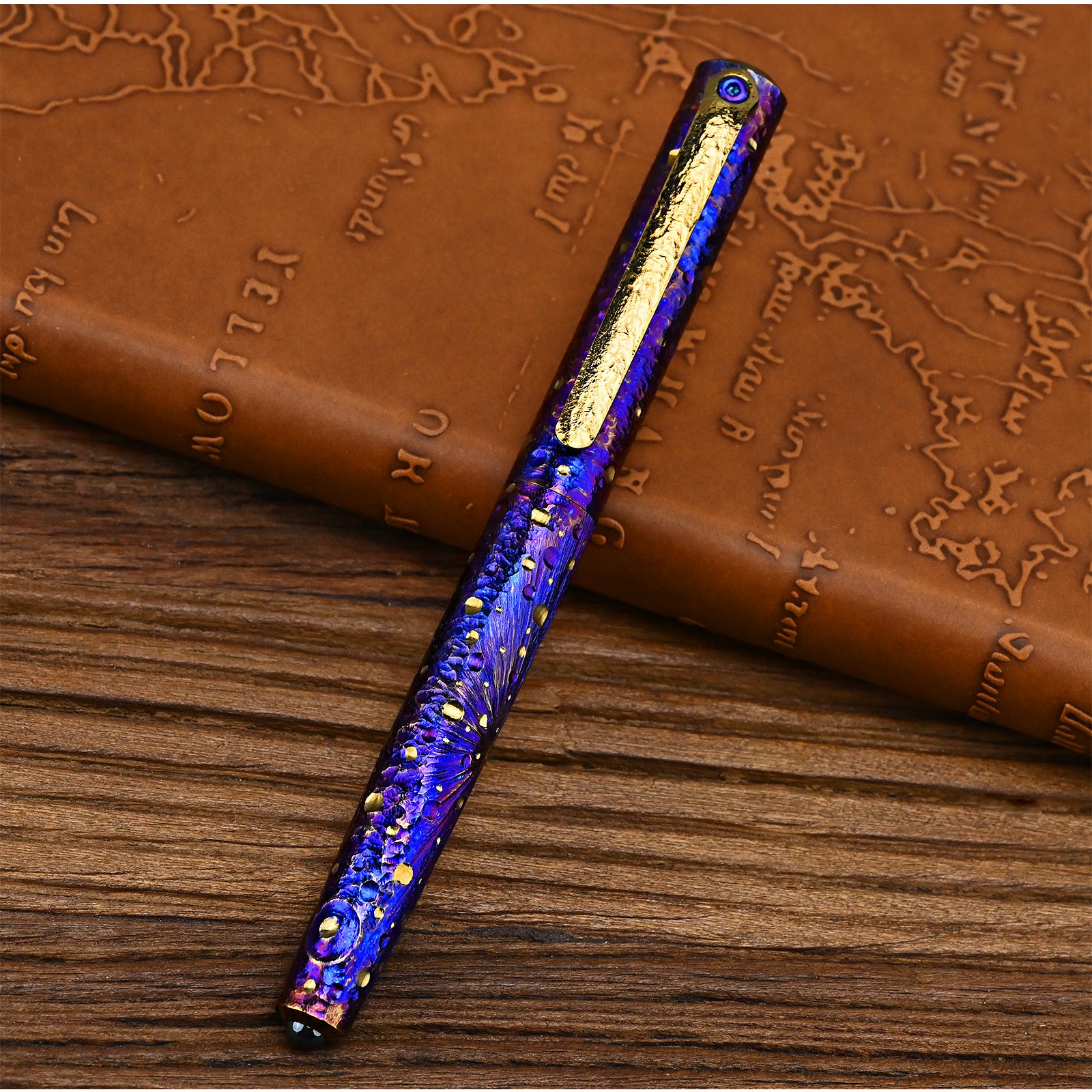 Star Sky Titanium Alloy Tactical Pen High-End Business Students Retro Titanium Black Writing Pen For Gift EDC