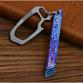 Limited Edition Hand Carved Starry Sky Titanium Alloy Art Knife Keychain Portable EDC Disassembly Tool