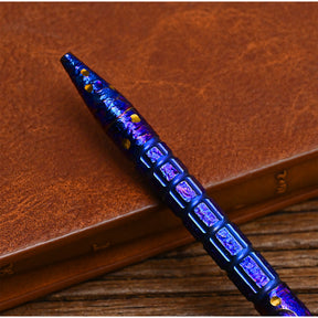 HCYEDC Star Sky Hand Titanium Tactical Bolt Action Pen Limited Edition Decompression Signature Neutral Design for Writing Tactical Defense Emergency Defense Escape Rotating Gyroscope Decompression Pen