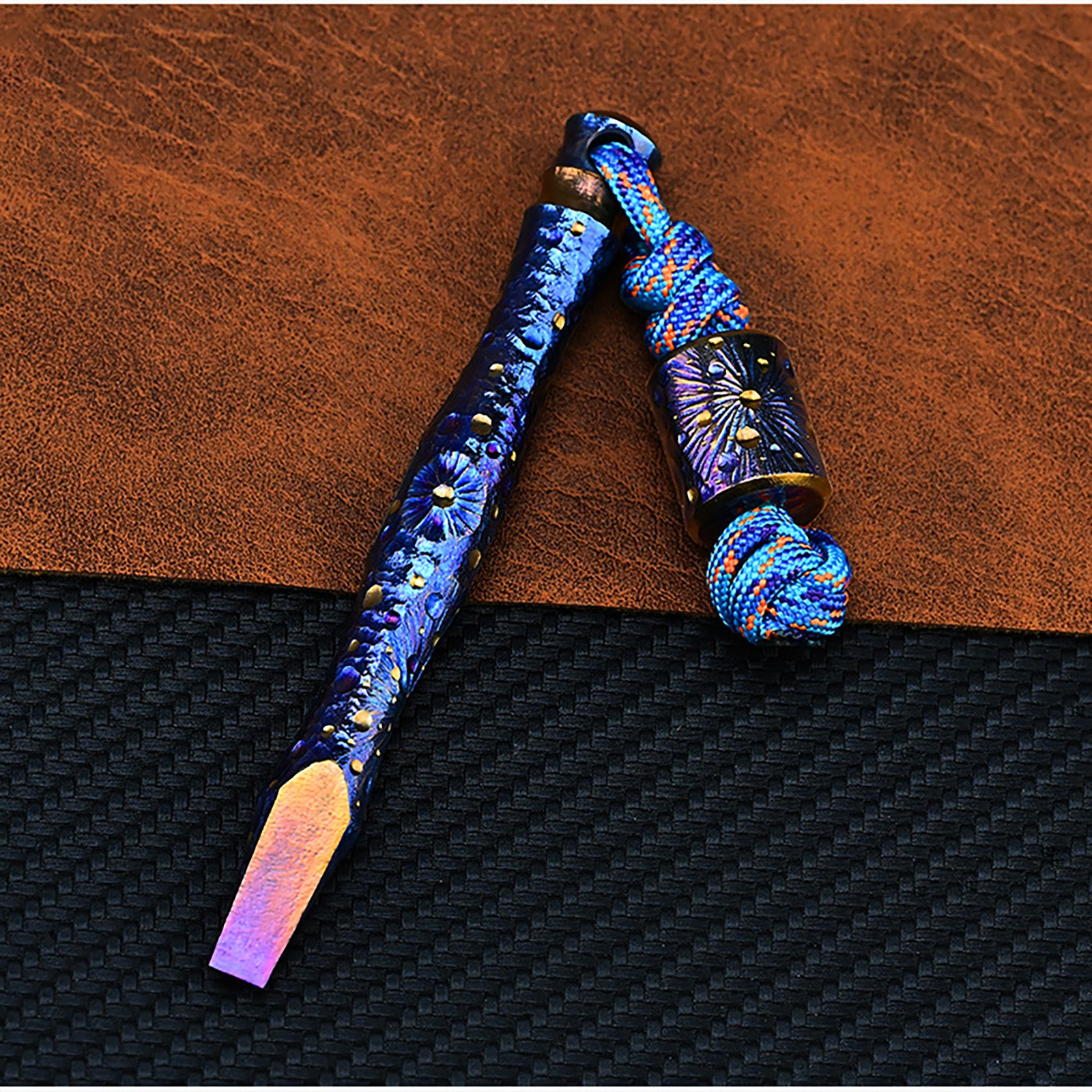 Hand Carving Star Sky  Titanium Alloy Multi-Function Crowbar  Opener Outdoor Crowbar EDC