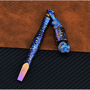 Hand Carving Star Sky  Titanium Alloy Multi-Function Crowbar  Opener Outdoor Crowbar EDC