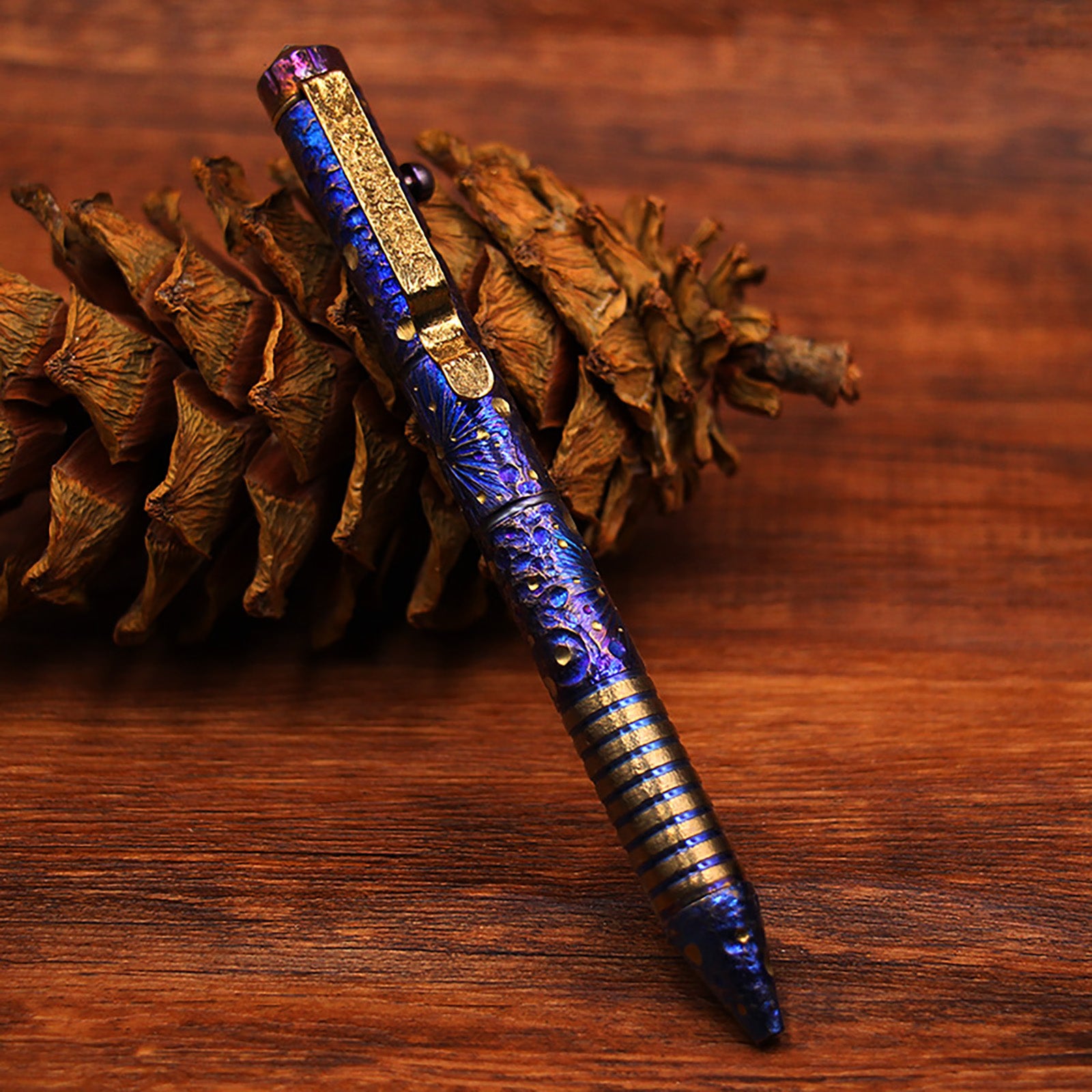 Titanium Alloy Tactical Pen Hand Carved Star Sky Limited Edition Tungsten Pen Decompression EDC Metal Signature Neutral Pen