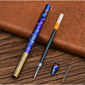 Titanium Alloy Tactical Pen Hand Carved Star Sky Limited Edition Metal Signature Pen EDC