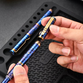 HCYEDC Titanium Alloy Tactical Pen Hand Carved Star Sky Limited Edition Tungsten Pen Tactical Pen with Tungsten Steel Glass Breaker Tip Self-DefenceDecompression Metal Signature Neutral Pen EDC