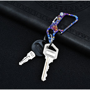 Star Sky Limited Titanium EDC Keychain Knife Damascus Multi Tool Bottle Opener Hex Wrench Camping Gear