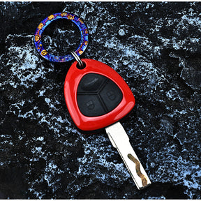 Hand CarvingTitanium Alloy Ring Anti-Lost360 Degree Rotating Key Chain Universal Joint Accessories Car Key Circle Waist