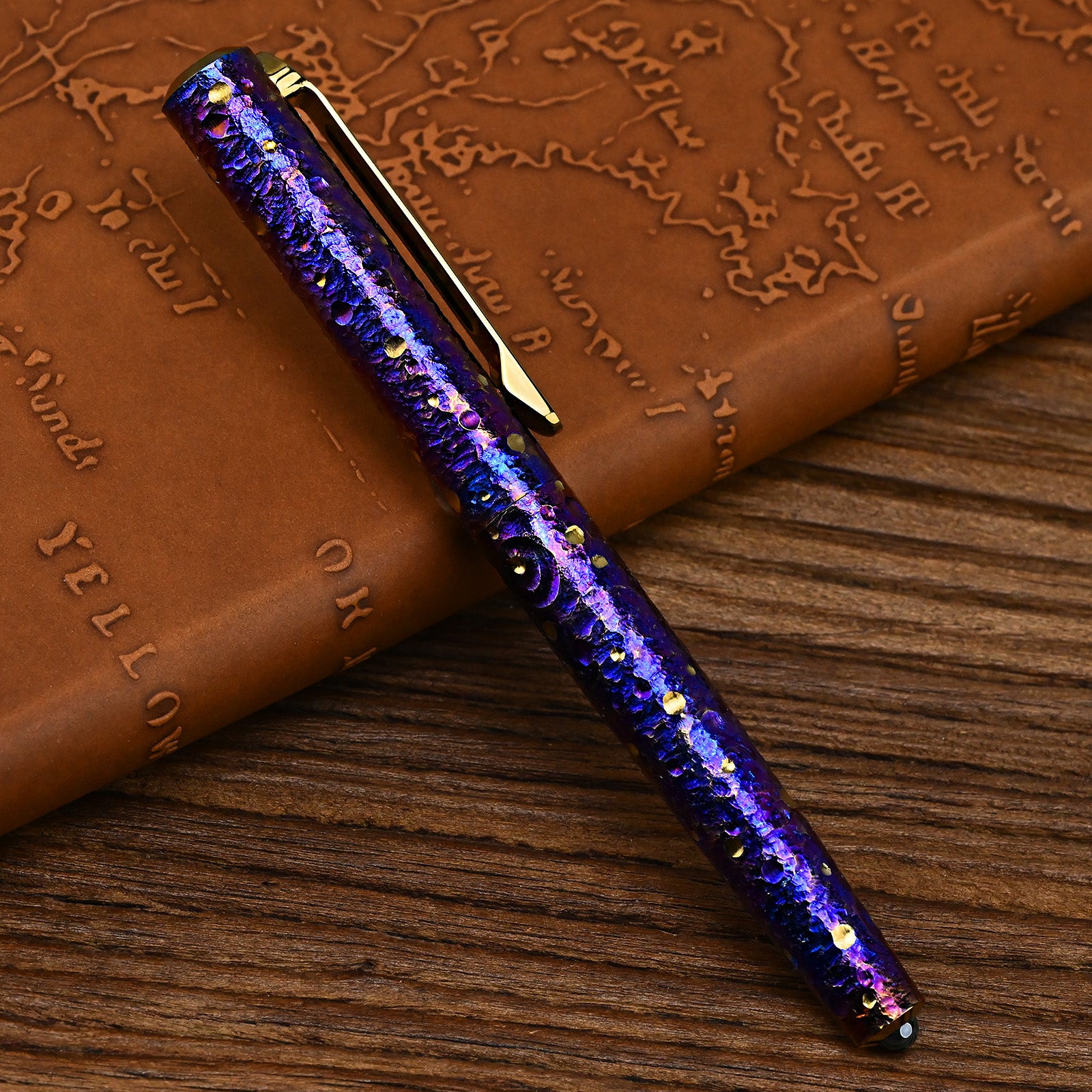 Star Sky Titanium Alloy Tactical Pen High-End Business Students Retro Titanium Black Writing Pen For Gift EDC