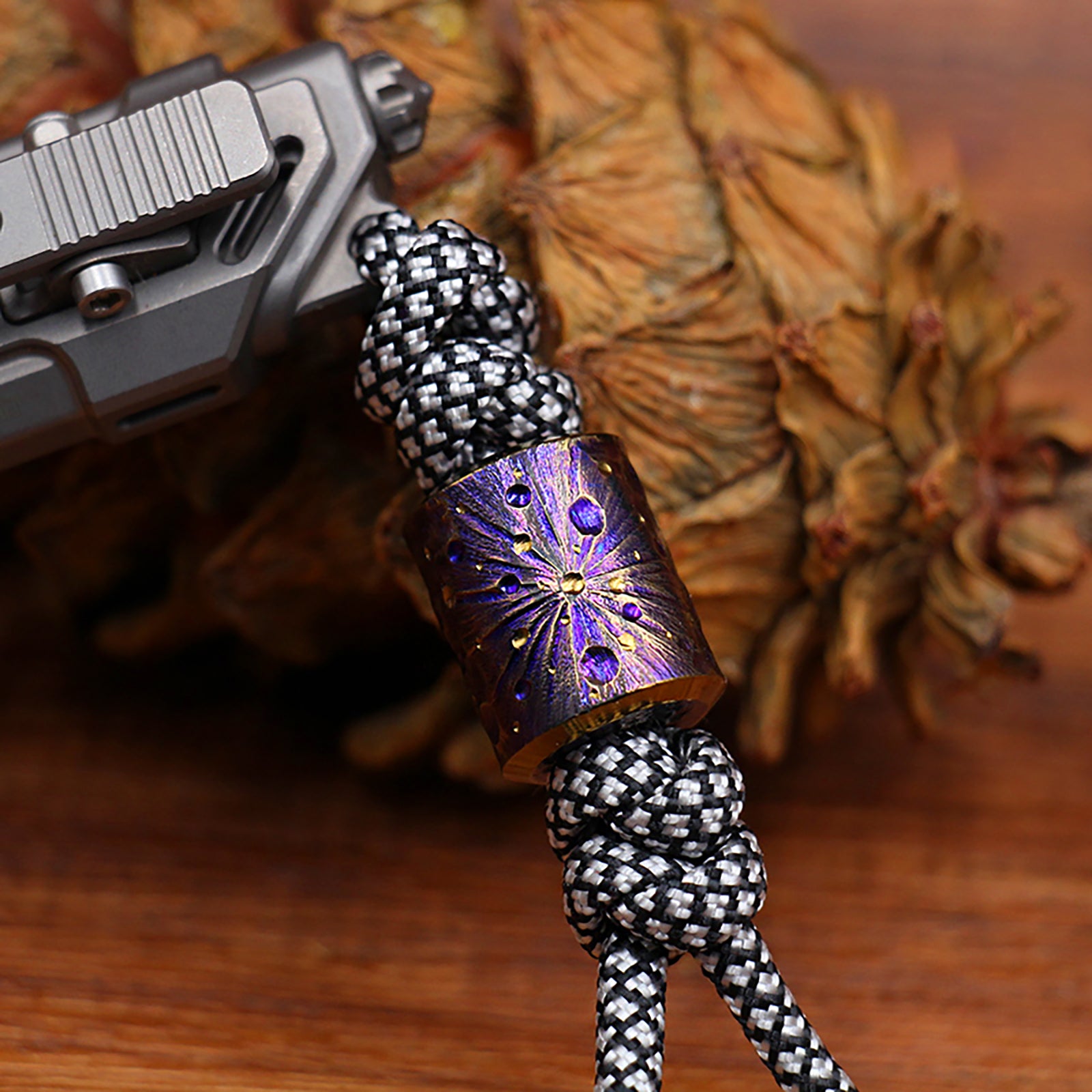 Star Sky Limited Edition Colorful Titanium Alloy Knife Beads Paracord Umbrella Rope Bead DIY Pendant