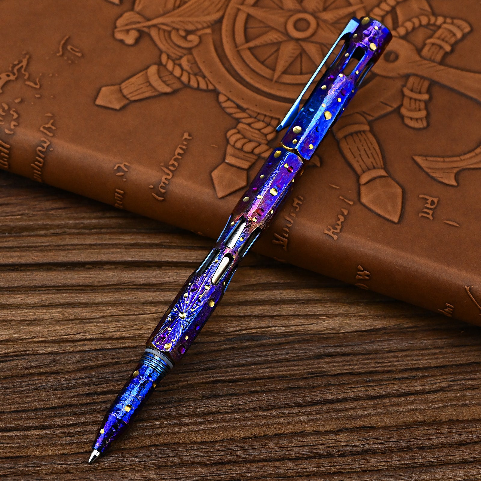 Star Sky Hand Titanium Alloy Tactical Pen Multifunctional Window Breaker Writing Pen EDC Tool Business Signature Writing Pen