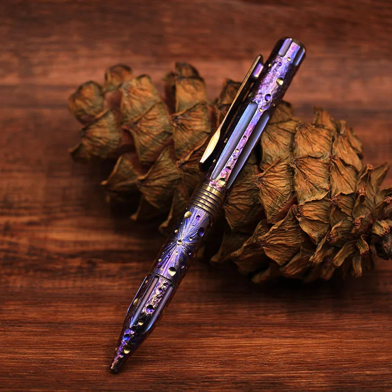 Star Sky Limited Titanium Alloy Tactical Pen Hand Carved Edition Tungsten Pen Decompression Metal Signature Neutral Pen EDC