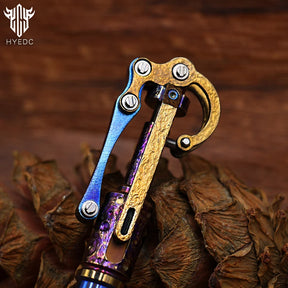 Star Sky Multipurpose Titanium Alloy Tactical Ballpoint Pen Self Defense Writing Tool for Outdoor Mechanical Punk Style EDC