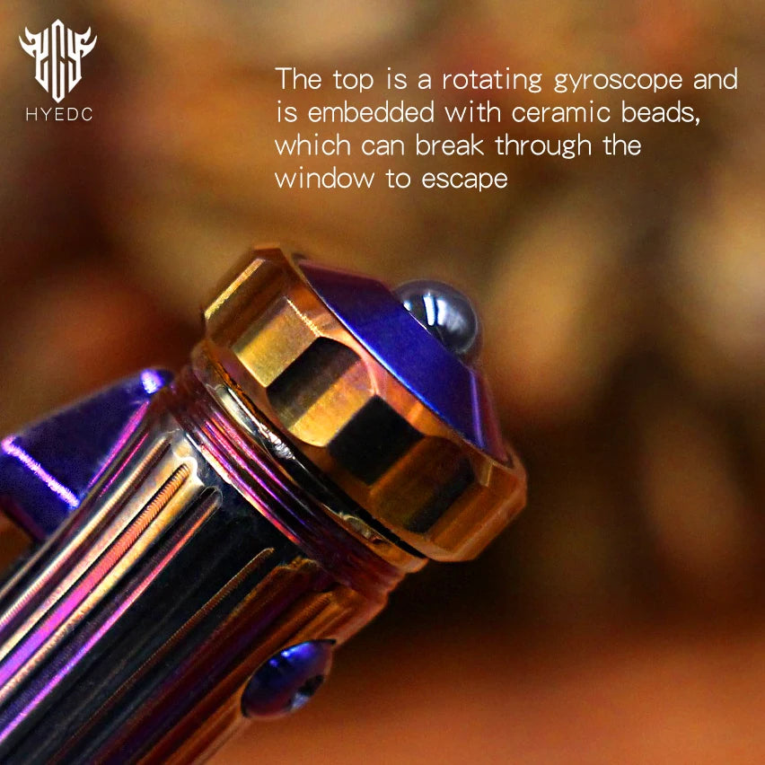 Star Sky Limited Edition Titanium Alloy Tactical Pen Hand Carved Rotary Gyro Multifunctional Self-defense Broken Window G2 Pen E