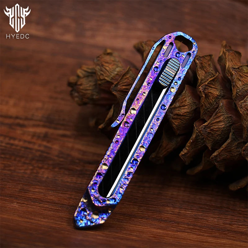 Star Sky Titanium Multifunctional Alloy Push Knife Multifunctional Pocket Cutter Paper Knife can Replace Blade Art Knife Wallpap