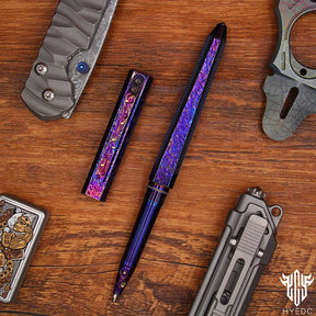 Hand Carved Titanium Alloy Tactical Pen EDC Star Sky Design Limited Edition Tungsten Metal Signature Neutral Pen
